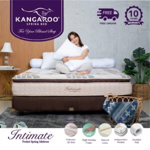 Kangaroo - Kasur Pocket Spring Bed Intimate - 100% Natural Latex / Motion Isolation / Pillow Top